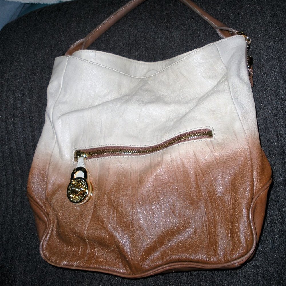 PRICE DROP! Steven Madden leather Ombre satchel- shoulder bag Sand/crème - brown - Picture 4 of 11